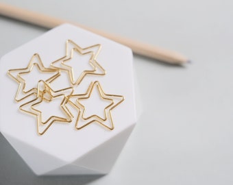 PACK Shiny Gold Star Paperclips {12} Christmas Star Paperclips | DIY Christmas | Scrapbooking | Holiday Stars | Paperclips Gift <10