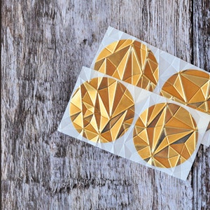 Pour enveloppe de mariage élégante en feuille d'or texturée, 45 mm - Stickers en relief pour faire-part