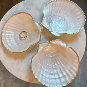 Pearlescent Shell Ring Dish | Jewelry Tray | Ring Holder Dish | Bridesmaid Gift | Coastal Decor