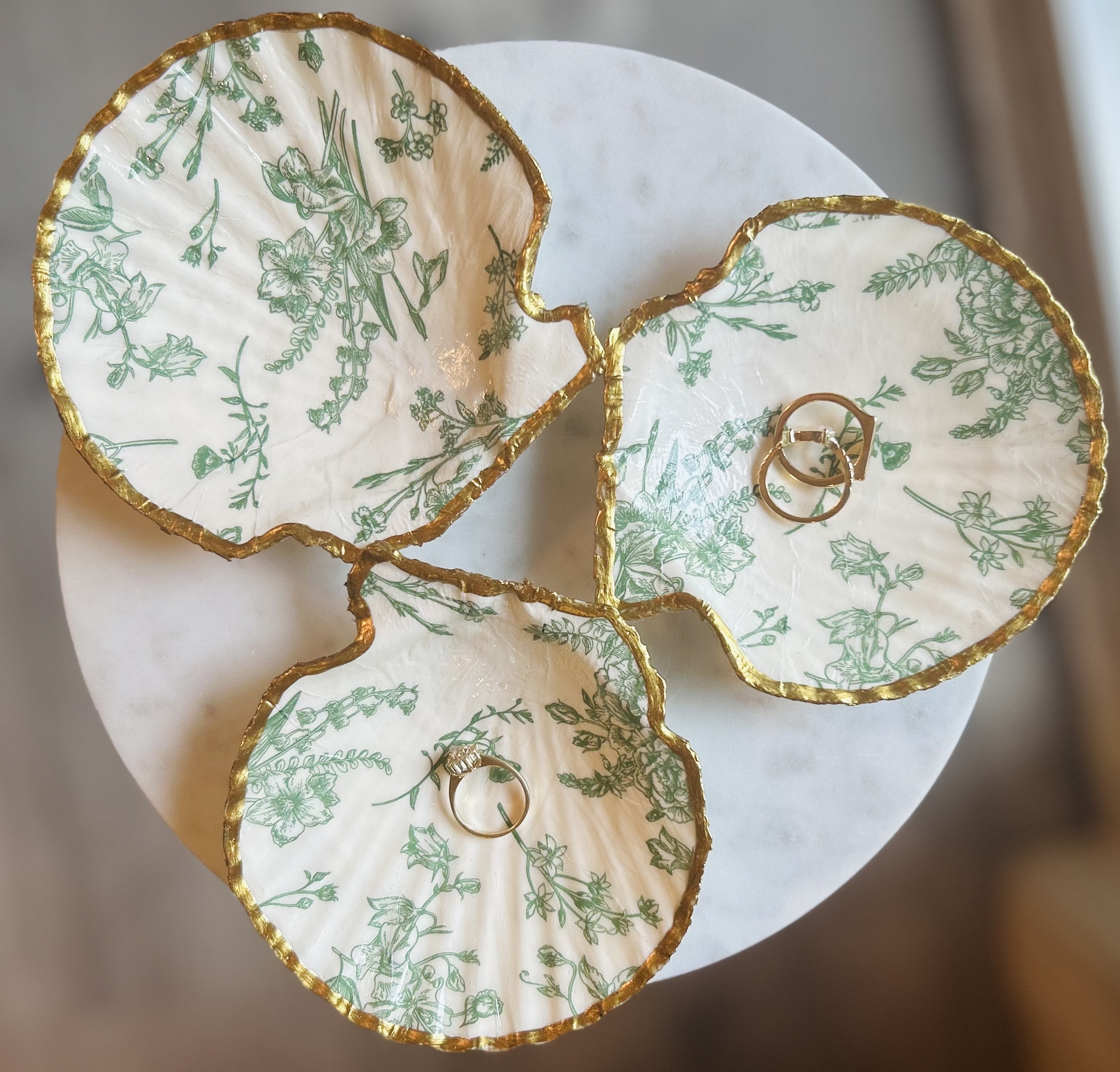 Vintage Gold and Green Dishes - Etsy