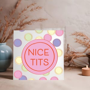 Tarjeta de San Valentín grosera / Tarjeta de aniversario / Tarjeta cuadrada divertida de 6" / Tarjeta de saludos atrevidos / Tarjeta con corazón de amor / Dulces / Regalo de San Valentín