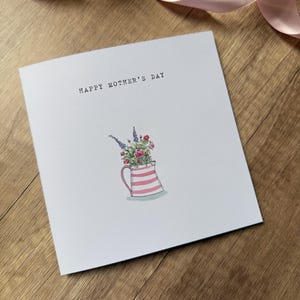 Cartão de Feliz Dia das Mães | Cartão Floral de Dia das Mães | Cartão de Saudações em Aquarela | Presente Personalizado | Cartão Desenhado à Mão