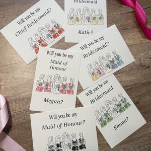 Illustration minimale | de proposition de demoiselle d'honneur | Proposition personnalisée de demoiselle d'honneur | Cartes imprimées personnalisées | Proposition de demoiselle d'honneur principale