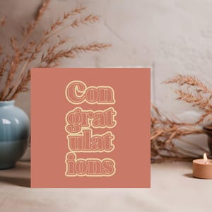 Tarjeta de felicitación con cálidos deseos para un nuevo hogar / Diseño elegante en burdeos y beige / Regalo de inauguración de la casa / Tarjeta de felicitación para amigos