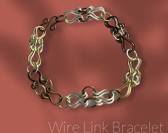 Gemengde metalen draad link armband