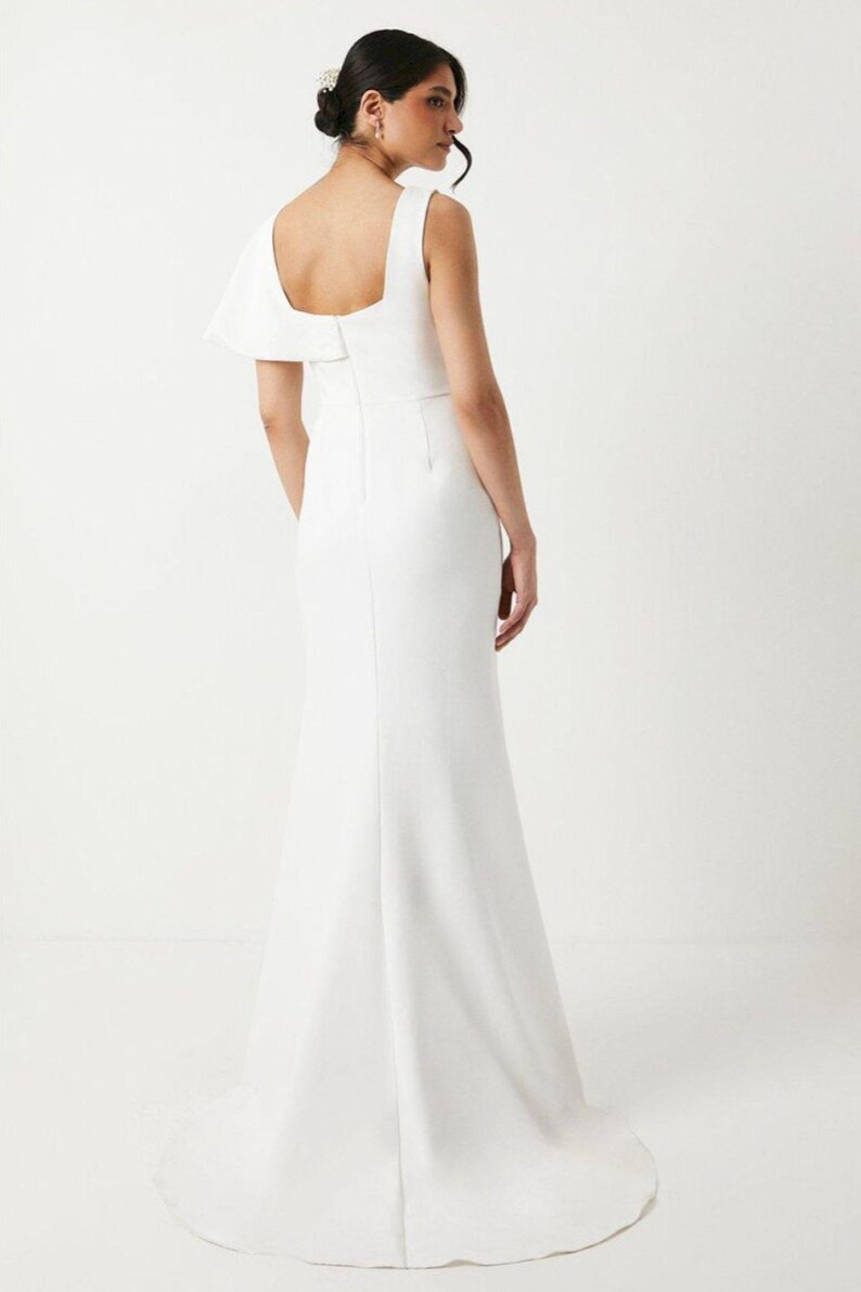 Draped Corset Fishtail Wedding Dress, Simple and Elegant Wedding Dress ...