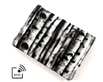 RFID Mini Wallet - Aspen Trees   (with Credit Card slots and zipper Coin pocket)