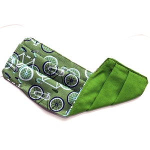 Youth - FACE MASK (Reversible) with Filter Pocket – Cotton, 1/8&quot; elastic bands, Washable, Ready To Ship - Sage Bikes/Green