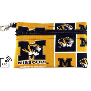 Monedero con clip RFID - MU / Universidad de Missouri - con cremallera frontal