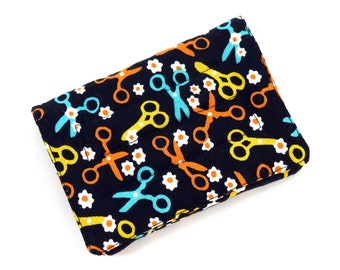 Mini Wallet - Sewing Scissors  (with Credit Card slots and zipper Coin pocket)