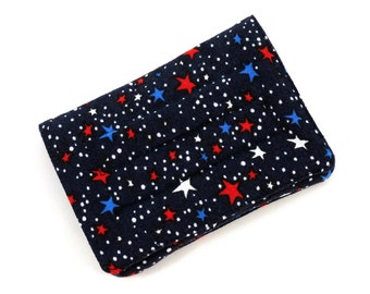 Mini Wallet - Star Spangled  (with Credit Card slots and zipper Coin pocket)