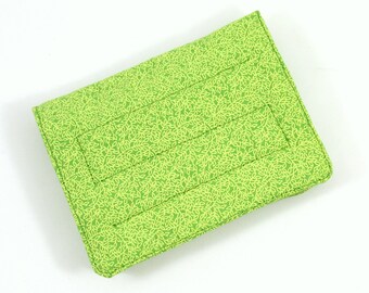 Mini Wallet - Green Leaves  (with Credit Card slots and zipper Coin pocket)