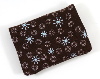 Mini Wallet - Stars and Circles  (with Credit Card slots and zipper Coin pocket)