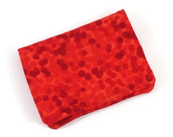 Mini Wallet - Red Chromadots  (with Credit Card slots and zipper Coin pocket)