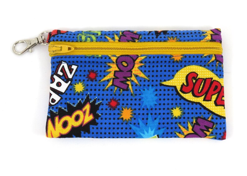with Zipper Front Clip Coin Purse Super Hero