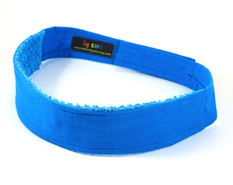 Headband - Light Blue  (Light Blue Terry) - Adjustable Sweatband / Headband