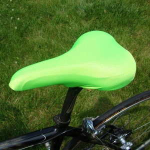 Bicycle Saddle Cover - Lime Green - fits saddles approx: 10”L  x  7”W  x  2”H