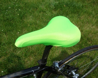 Bicycle Saddle Cover - Lime Green - fits saddles approx: 10”L  x  7”W  x  2”H