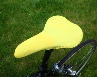 Bicycle Saddle Cover - Bright Yellow - - fits saddles approx: 10”L  x  7”W  x  2”H