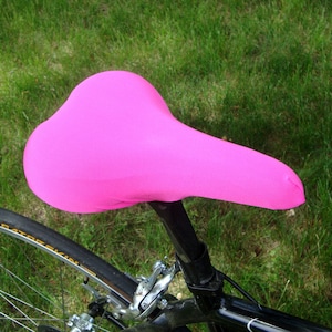 Bicycle Saddle Cover - Bright Pink - fits saddles approx: 10”L x 7”W x 2”H