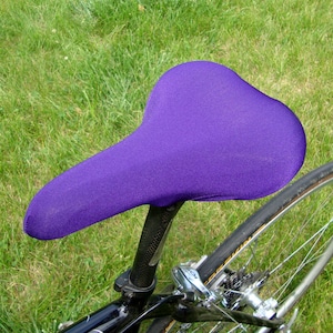 Bicycle Saddle Cover Eggplant / Dark Purple fits saddles approx: 10L x 7W x 2H image 1