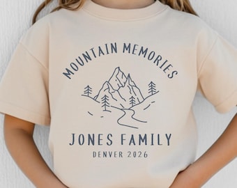 Camiseta personalizada para vacaciones familiares en la montaña, camiseta personalizada para acampar en familia, viaje de senderismo familiar, grupo de acampada, Montañas Humeantes, vacaciones en la montaña