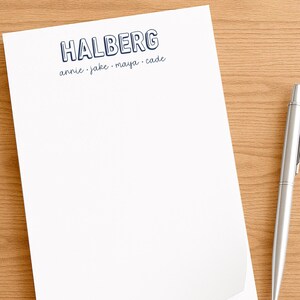 Bloc de notas familiar personalizado, papelería con membrete personalizado, notas para inauguración de casa, mudanza, cambios de dirección, recordatorios familiares, regalo para recién casados