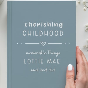 Diario para atesorar las cosas de la infancia que dicen mis hijos, regalo personalizado para guardar recuerdos de la infancia, cuaderno de recuerdos, regalo para baby shower para mamá, libro de citas