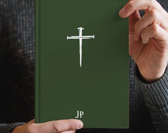 Diario de oración para hombres, regalo pastoral, diario de estudio bíblico personalizado, regalo cristiano para él, diario devocional, monogramado