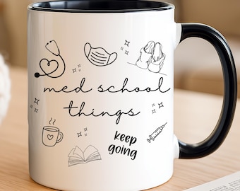Med School Dinge Akzentbecher, Medizinstudierender Kaffeetasse, zukünftiges Doktorgeschenk, Med School Akzeptanz, MCAT-Geschenk, medizinischer Becher, MD Studenten