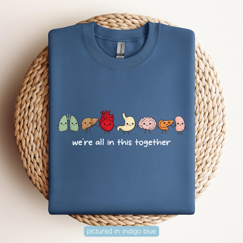 Organ Friends-tröja, söt sjukvårdspresent, sjuksköterska-tröja, läkarstudent, organtröja, sjuksköterskeexamen, anatomi-tröja, inkluderingströja bild 7