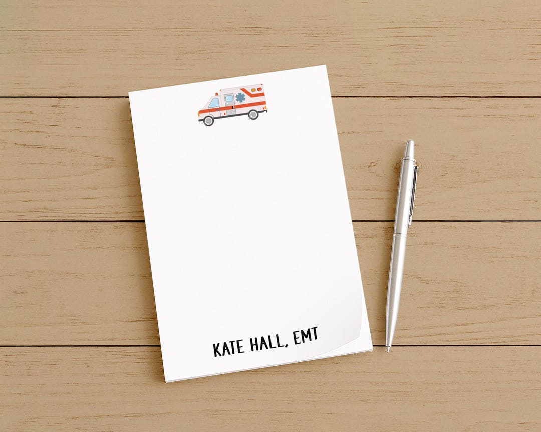 Custom First Responder Notepad, New Paramedic Graduation Gift, EMT ...