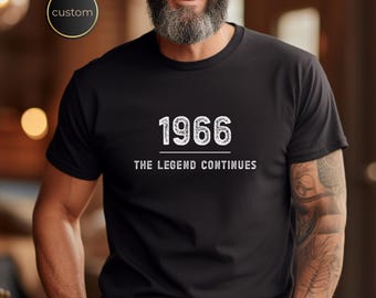 Camiseta de 60º aniversário, Camiseta "A Lenda Continua", Presente de 60º aniversário para ele, Camiseta de aniversário, Presente para o Dia dos Pais, Aniversário personalizado, Camiseta de 1966