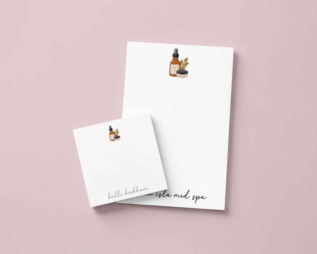 Custom Med Spa Notepad, Personalized Esthetician Graduate Gift, Spa ...