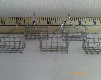 Miniature Wire Baskets - Economy Lot of 5 - VERY SMALL - Handmade