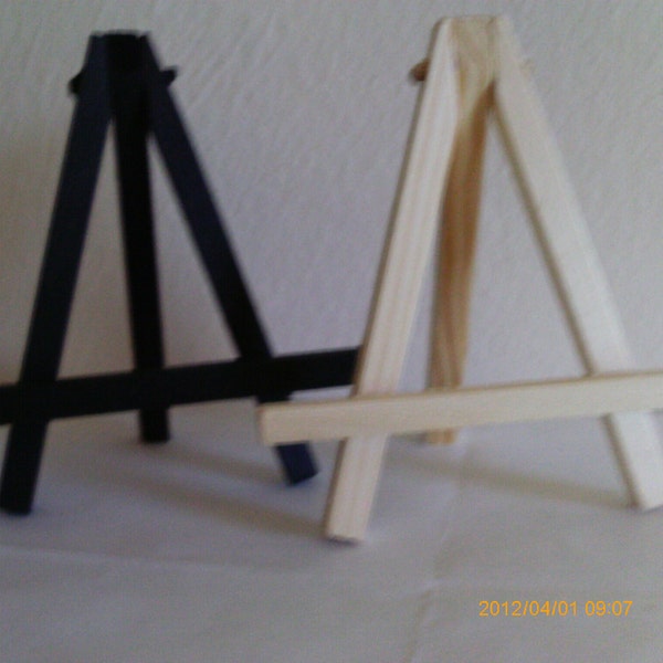 Miniature Wood Easel - Choose Natural OR Black  - Stand for ACEO, Miniature Paintings, Mini Displays