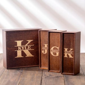 Personalized Wooden Gift Box, Engraved Keepsake Box for Christmas, Custom Name Holiday Gift for Him or Her image 3