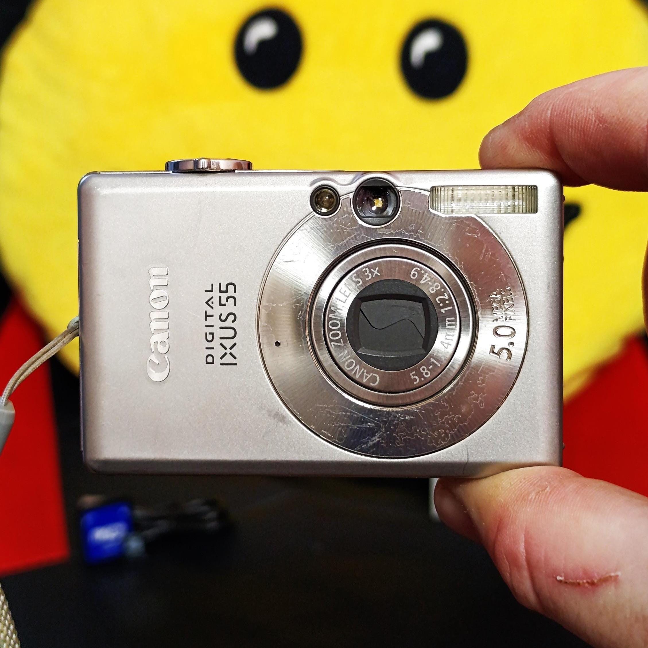 Rare Canon IXUS 55 Compact Digital Camera Silver W/charger and SD