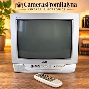 JVC AV-14AT 14インチCRTテレビ – リモコン付きビンテージカラーテレビ、レトロゲームテレビ