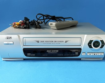 JVC HR-P185EE VHS Vcr Videocassettespeler Recorder Pal 4-kops geteste werkende afstandsbediening