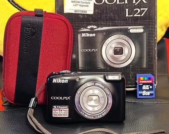 Nikon Coolpix L27: Black 16.1MP Compact Digital Camera (SD 8GB) - Etsy
