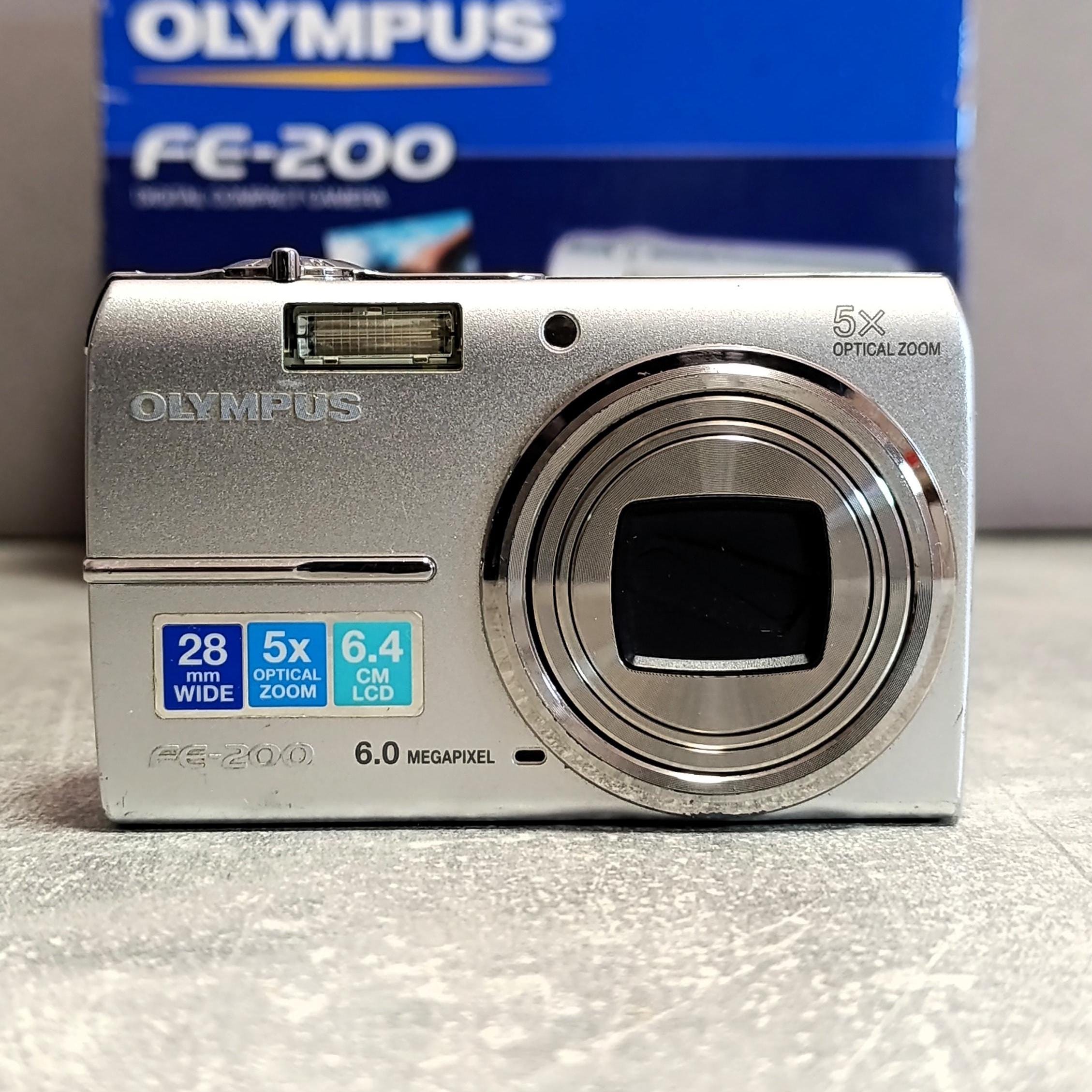 Cámara digital compacta Olympus FE-200 de 6.0 MP plateada: lista para usar y probada