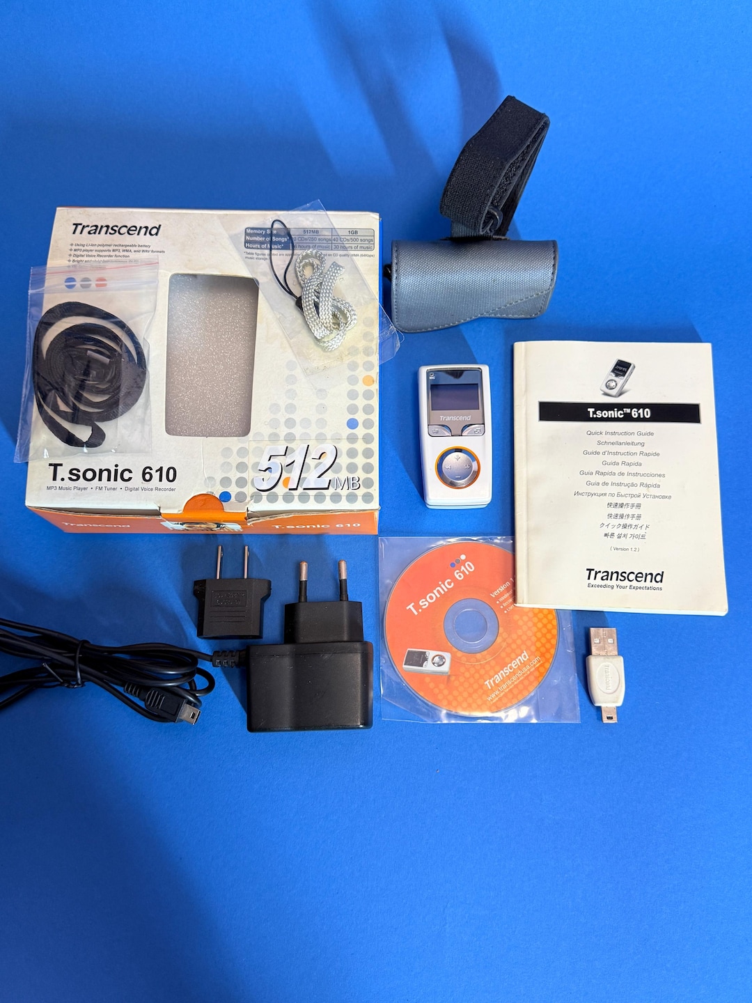 Transcend T.sonic 610 MP3 Player 512mb — Portable USB Music Player