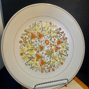 Vintage Corelle by Corning Indian Summer 10 1.4 Inch Dinner Plate, One Only, Replacement Plates, VTG Retired Orange Yellow Floral Dinnerware