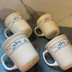 Corelle Corningware First of Spring, 4 cup set,  USA, corelle coffee tea mugs, gift for grandma , country kitchen decor, vintage corelle set