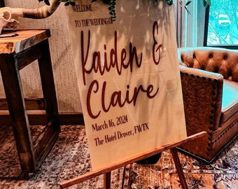 Cartello di benvenuto per matrimonio in acrilico