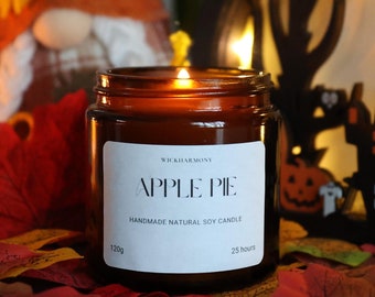 Handmade Scented Candles made with Soy Wax and Wooden Wicks | Cozy Autumn Ambiance Scents | Available in 120g, 180g, 250g | WickHarmony