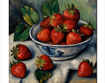 Strawberries Tile Art Backsplash Home Wall Decor 4.25x4.25 Inches