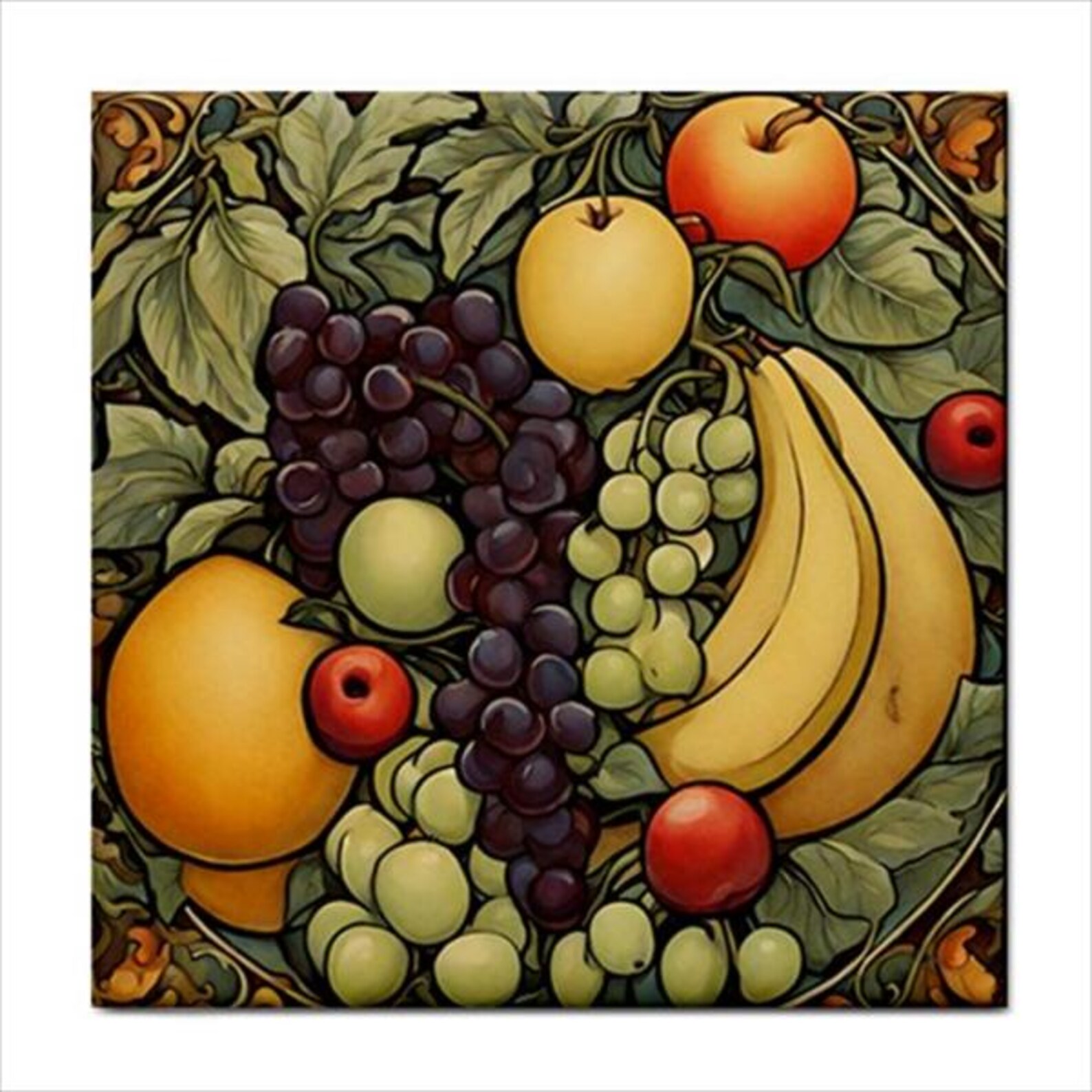 Fruit Ceramic Tile Wall Art – Kitchen Backsplash Decor, Food Themed