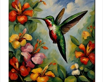 Hummingbird Hibiscus Ceramic Tile Art Backsplash Home Wall Decor